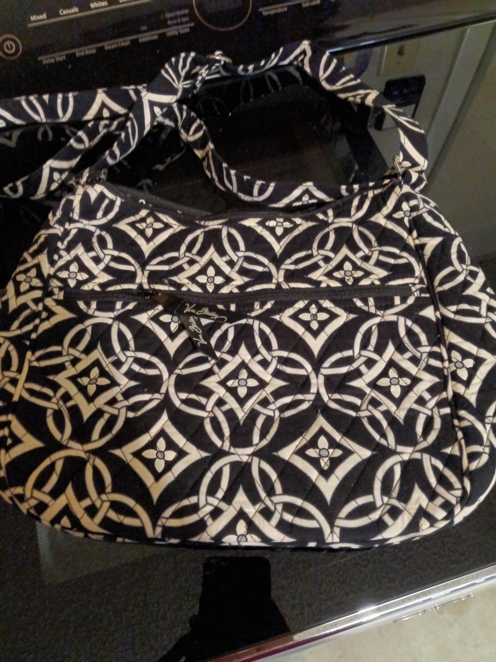 Vera Bradley Black & White Quilted Shoulder Tote